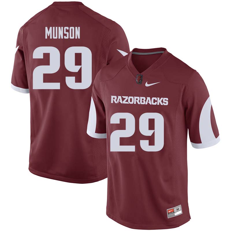 Men #29 Derrick Munson Arkansas Razorback College Football Jerseys Sale-Cardinal